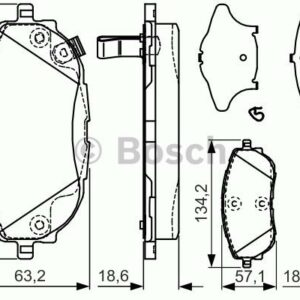 0986TB3213 ÖN BALATA AURIS NZE18-ZRE18 -COROLLA SEDAN 1.6 VVTİ-1.33-1.6-1.8 VVTİ-1.4 D4D 12 - BOSCH