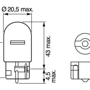 1987302251 AMPÜL ECO 12V 93 SİNYAL DİPSİZ TEK FLAMA 21W W3x16d - BOSCH