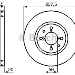 0986478515 ÖN FREN AYNASI DOBLO 01 ALBEA YM PUNTO 01 BRAVA BRAVO- 1.3MTJ 06 257.4x20x4DLxHV - BOSCH