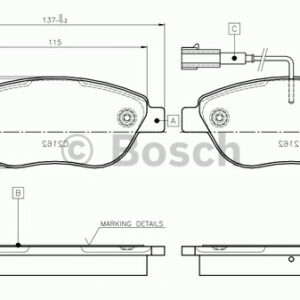 0986TB2961 ÖN BALATA DOBLO 1.3-1.9JTD 07 G.PUNTO 1.3 MJT 05 STILO 05 LINEA 07 BRAVO 07 IDEA 1 FİŞ - BOSCH