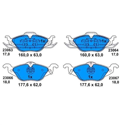 0986TB2044 ÖN BALATA ASTRA G 1.2-1.4-1.6-1.7D-1.8-2.0D 98-05 ZAFIRA 1.8-2.0D 16V 98-05 - BOSCH