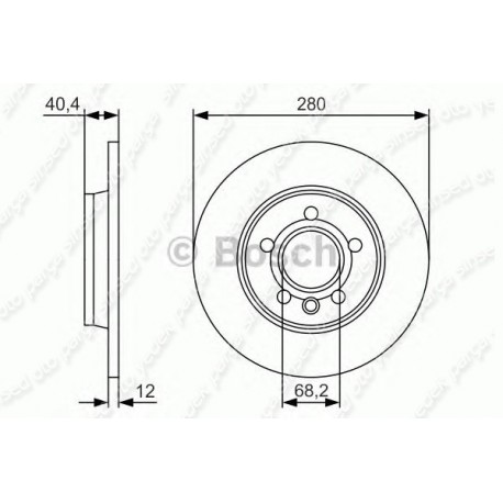 0986478871 ARKA FREN AYNASI TRANSPORTER IV 1.9TD-2.4D-2.5 TDİ 96-03 280x12x5DL - BOSCH