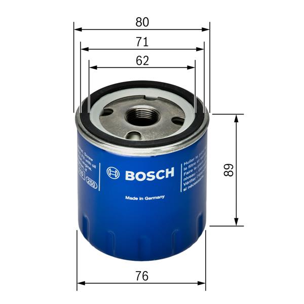 0986TF0020-0451103355 YAĞ FİLTRESİ 206-306-307-406-407-806-PARTNER-BOXER-BERLINGO-C4-C5-JUMPER - BOSCH