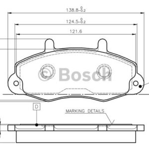 0986TB2019 ÖN BALATA FORD TRANSİT T12 2.0-2.5DI-2.5TD-2.5TDİ 88-03.00 ÇAP 138.8- 64 -18.8 - BOSCH