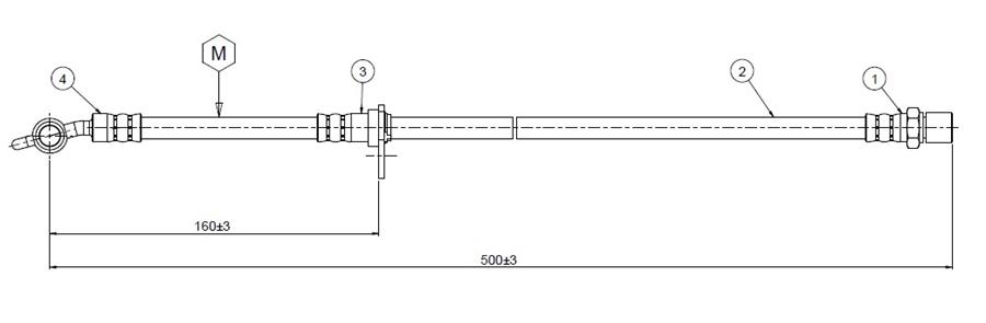 FREN HORTUMU arka Carina E 2.0 GTI 92- - CAVO