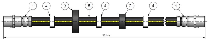 FREN HORTUMU sağ ön Transporter T4 90-03 - CAVO