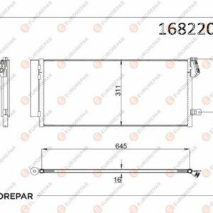 KLİMA KONDENSERİ DOBLO 10 COMBO 12 1.3 DMTJ-1.6 DMTJ-2.0 DMTJ 669x293x16 - EUROREPAR