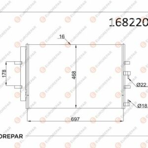 KLİMA RADYATORU KONDENSERİ TRANSİT CUSTOM V362 12 TRANSIT V363 14 2.2 TDCİ 717x467 AL AL - EUROREPAR