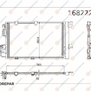 KLİMA RADYATÖRÜ KONDENSERİ ASTRA G-ZAFIRA 1.2 16V-1.4 16V-1.6 16V-1.8 16V-2.0 1 6V 593x384x17 - EUROREPAR