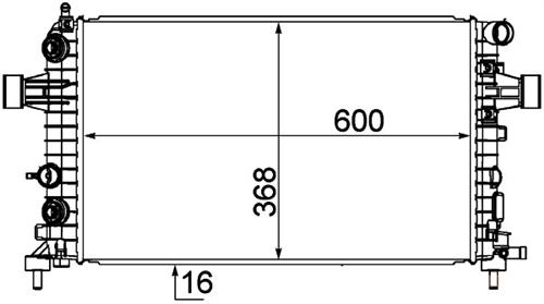 RADYATÖR ASTRA H 1.2-1.4-1.8-ZAFIRA B 1.6 AC KLİMASIZ MEK 600x368x16 - GM