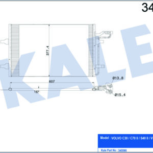 KLİMA RADYATÖRÜ VOLVO S40 2004-2012 C30 06-12 V50 1.6 D2 1.8 2.0 2004 2012 - KALE