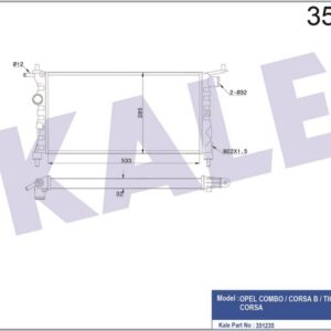 RADYATÖR CORSA B-TIGRA-COMBO 1.2-1.4-1.4 16V KLİMASIZ MEK - KALE