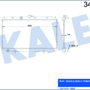 RADYATÖR BRAZİNG ALMERA 00 1.5-PRIMERA P12 02 AC KLİMASIZ MEKANİK 360x698x169 - KALE