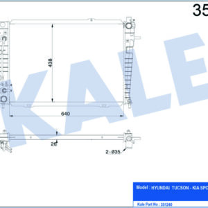 RADYATÖR HYUNDAI TUCSON-KIA SPORTAGE 04 2.0 CRDİ 640x462x18 OTOMATİK - KALE