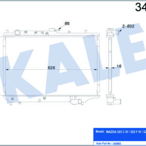 RADYATÖR BRAZİNG MAZDA 323 89 350x648x16 - KALE