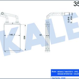 KALORİFER RADYATÖRÜ MASTER-MOVANO 2.5-3.0 DTI-DCI 235x145x42 - KALE