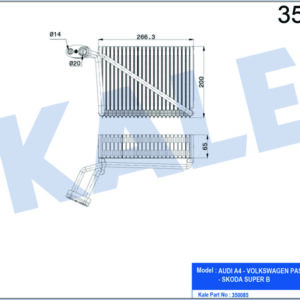 KLİMA EVAPORATÖR A4-PASSAT 1.6-1.8-1.9 TDi-2.0 97-05 A4 95-01 200x262x65 8FV351211191 - KALE