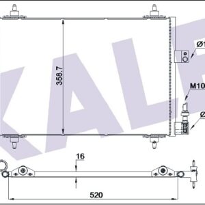 KONDENSER AL/BRZ CITROEN C5 04 C6 05 407 04 1.8-2.0-2.2-3.0-1.6HDI-2.0HDI-2.2HDI - KALE