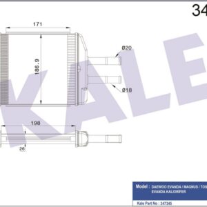 KALORİFER AL/BRZ EVANDA-CHEVROLET EPICA-EVANDA - KALE
