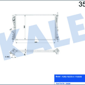 RADYATÖR FIESTA V-FUSION 1.6TDCI AC KLİMASIZ MEK 593x379x26 - KALE