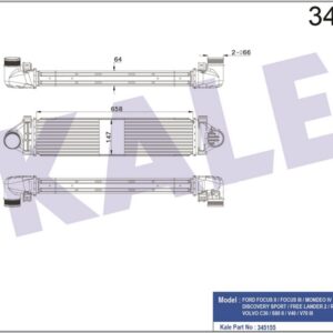 İNTERCOOLER AL/PL/BRZ FOCUS-MONDEO IV S-MAX-DISCOVERY-FREE LANDER 2-EVOQUE-VOLVO C30-S80 II-V40-V70 - KALE