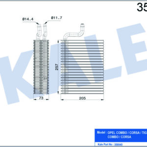 EVAPORATOR COMBO-CORSA-TIGRA-VAUXHALL COMBO-CORSA - KALE