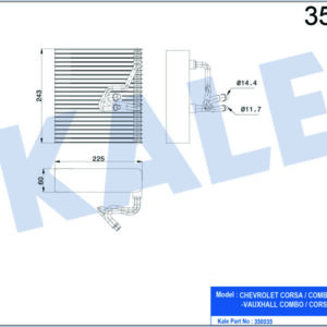 EVAPORATOR CORSA-COMBO-OPEL COMBO -VAUXHALL COMBO-CORSA - KALE