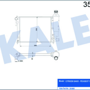 RADYATÖR AL/MKNK SAXO-PEUGEOT 106 I-106 II 1.1-1.4-1.6 95 01 - KALE
