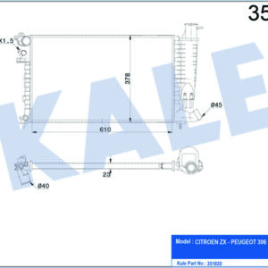 RADYATÖR AL/MKNK ZX-PEUGEOT 306 1.8-1.9D 93 - KALE