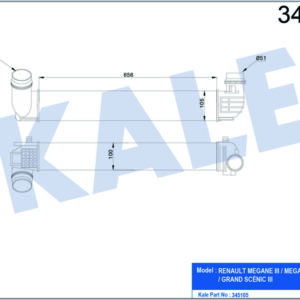 İNTERCOOLER AL/PL/BRZ MEGANE III-SCENIC III 2.0DCI - KALE