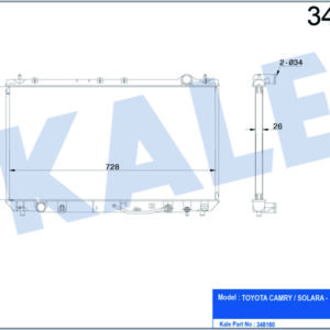 RADYATÖR AL/PL/BRZ CAMRY-SOLARA-LEXUS ES AT - KALE