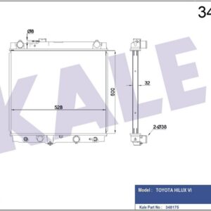 RADYATÖR AL/PL/BRZ HILUX VI 2.5 TD 01 AT 500X528X32 - KALE