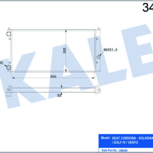 RADYATÖR AL/MKNK CORDOBA-VOLKSWAGEN GOLF III-GOLF IV-VENTO MT - KALE