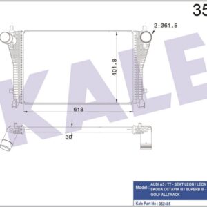 İNTERCOOLER A3-TT-LEON-LEON ST-OCTAVIA III-SUPERB III-GOLF VII-PASSAT-TIGUAN 1.8-2.0 TFSI 12 - KALE