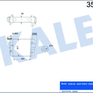 İNTERCOOLER A4-SEAT EXEO-EXEO ST 2.0 TDI-2.0 TFSI 00 - KALE