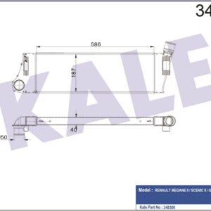 TURBO RADYATÖRÜ INTERCOOLER MGN II-SCENIC II 1.5DCI-1.9DCI AL-PL-BRZ 586x187x40 - KALE