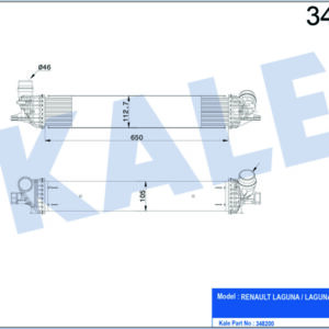 TURBO RADYATÖRÜ INTERCOOLER LGN III 2.0 DCI AL-PL-BRZ 652x112x108 - KALE