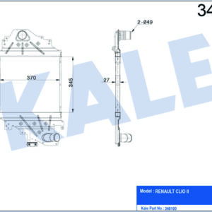 x TURBO RADYATÖRÜ INTERCOOLER CLIO II 1.5DCI AL/PL/BRZ 345x370x27 - KALE