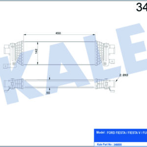 TURBO RADYATORU INTERCOOLER FUSION 1.6TDCI 90PS 02 MAZDA 2 03 1.4 DE 450 142 50 - KALE