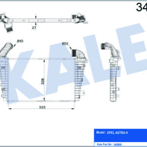 x TURBO RADYATÖRÜ INTERCOOLER ASTRA H AL/PL/BRZ 523x328.6x27 - KALE