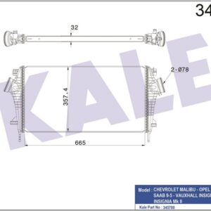 TURBO RADYATÖRÜ INTERCOOLER INSIGNIA AL/PL/BRZ 665x361.7x32 - KALE