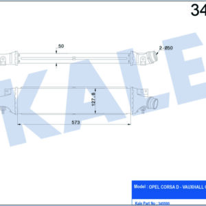 x TURBO RADYATÖRÜ INTERCOOLER CORSA D AL/PL/BRZ 572x127x50 - KALE