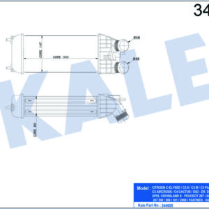 TURBO RADYATÖRÜ INTERCOOLER P207-P207 CC AL/PL/BRZ 300x147x76 - KALE