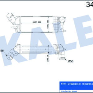 TURBO RADYATÖRÜ INTERCOOLER CITROEN C5 Hdi 05 AL/PL/BRZ 300x147x76 - KALE