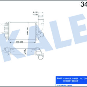 TURBO RADYATÖRÜ INTERCOOLER DUCATO-JUMPER-BOXER AL/PL/BRZ 295x202x62 - KALE