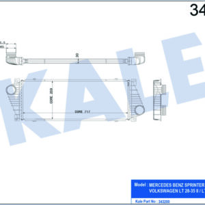 TURBOSARJ RADYATORU MERCEDES SPRINTER 901 905 96 06 . VW LT28-35-46 - KALE