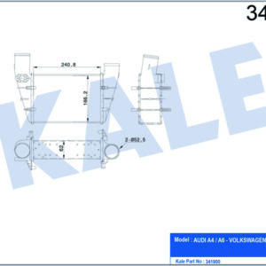 TURBO RADYATÖRÜ INTERCOOLER PASSAT-A4-A6 1.8T 1.9TDI 0005 240.8X166.2X67 AL-PL-BRZ - KALE