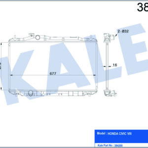 x RADYATÖR CIVIC VIII AL/PL/BRZ 375x677x16 - KALE