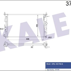 RADYATÖR VECTRA B AC KLİMASIZ MEK OTOM 607x378x24 - KALE