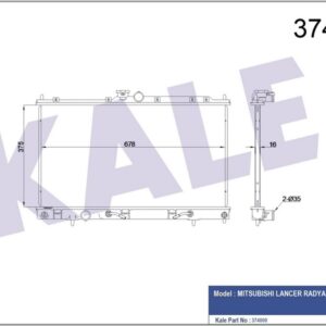 RADYATÖR MITSUBISHI LANCER AL/PL/BRZ 685x375x16 - KALE